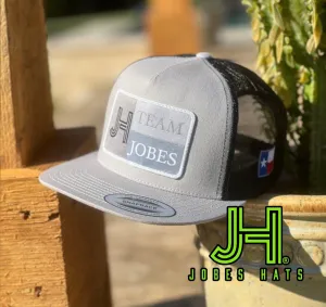 2022 Jobes Hats Trucker- All Grey Silver/Black Team Jobes white patch