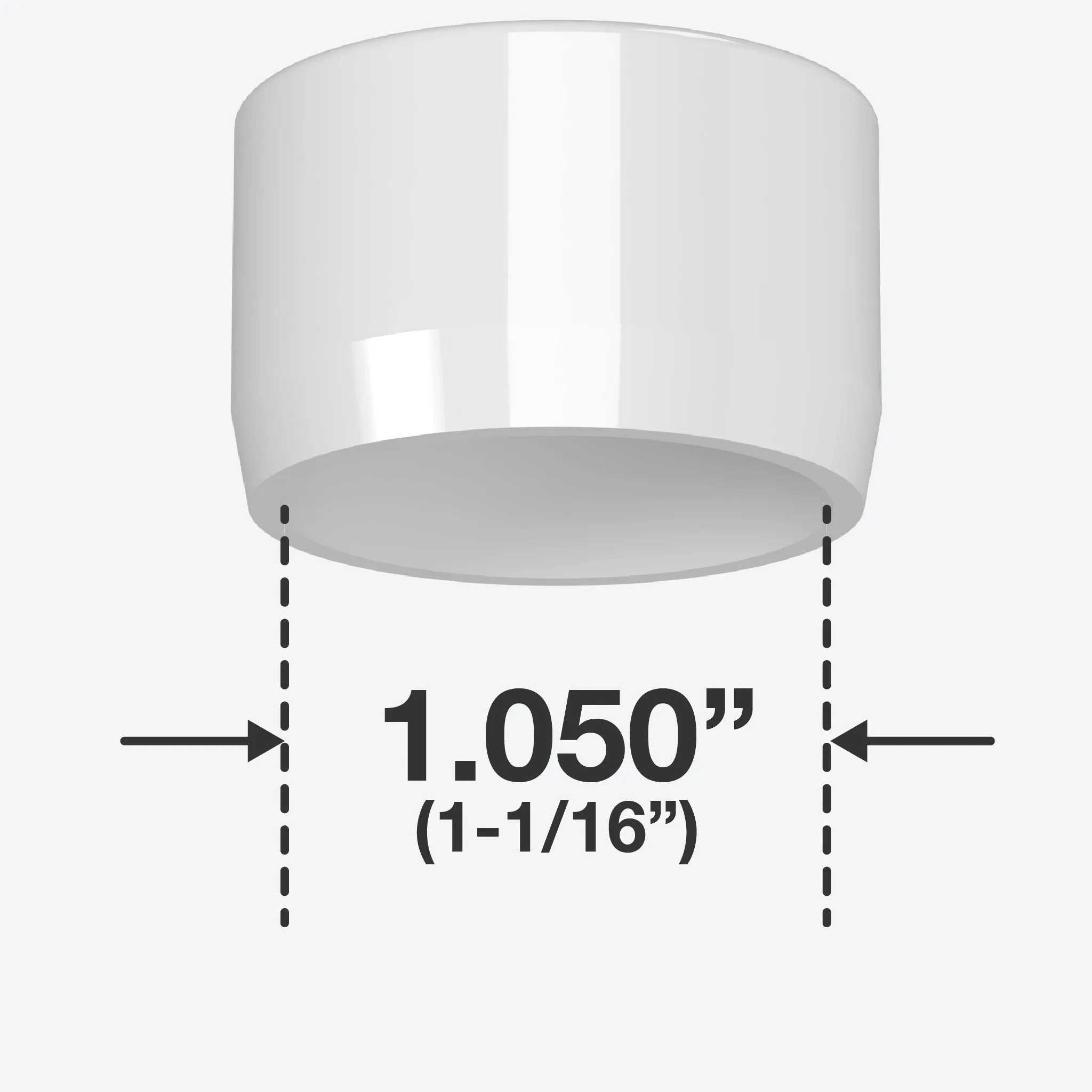 3/4 in. External Flat PVC End Cap, Furniture Grade - White