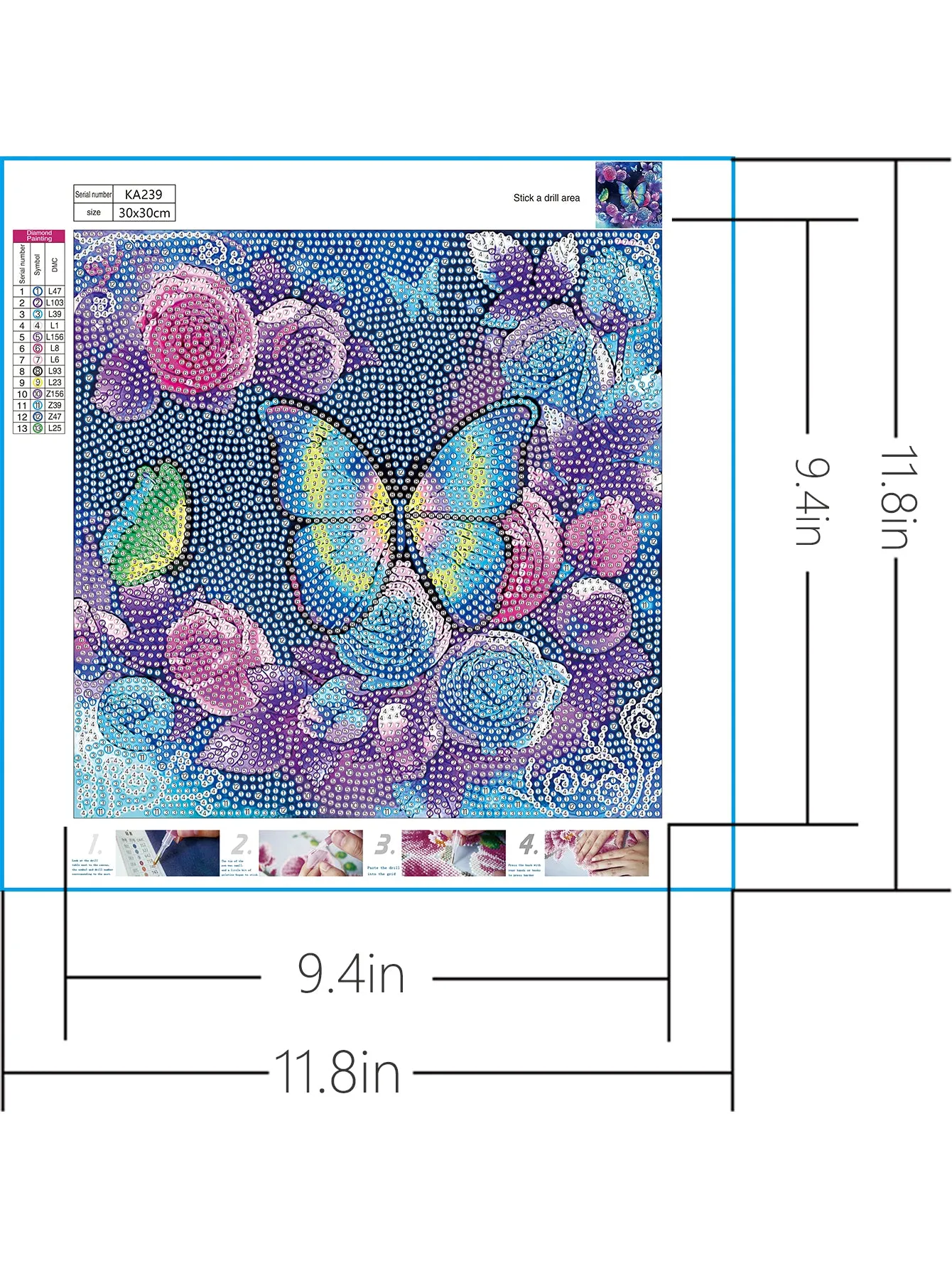 5D DIY Special-Shaped Drill-Butterfly 30*30CM