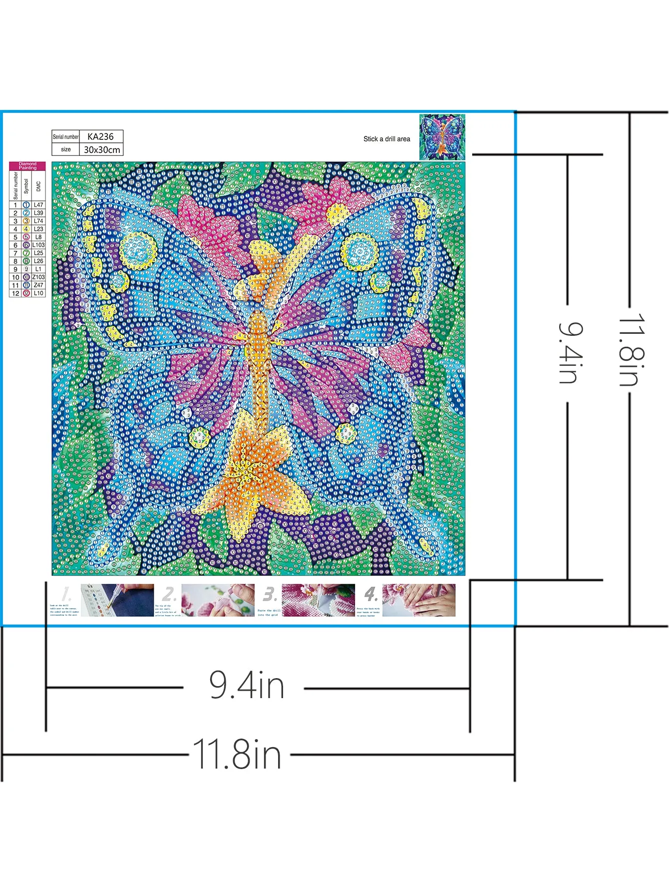 5D DIY Special-Shaped Drill-Butterfly 30*30CM