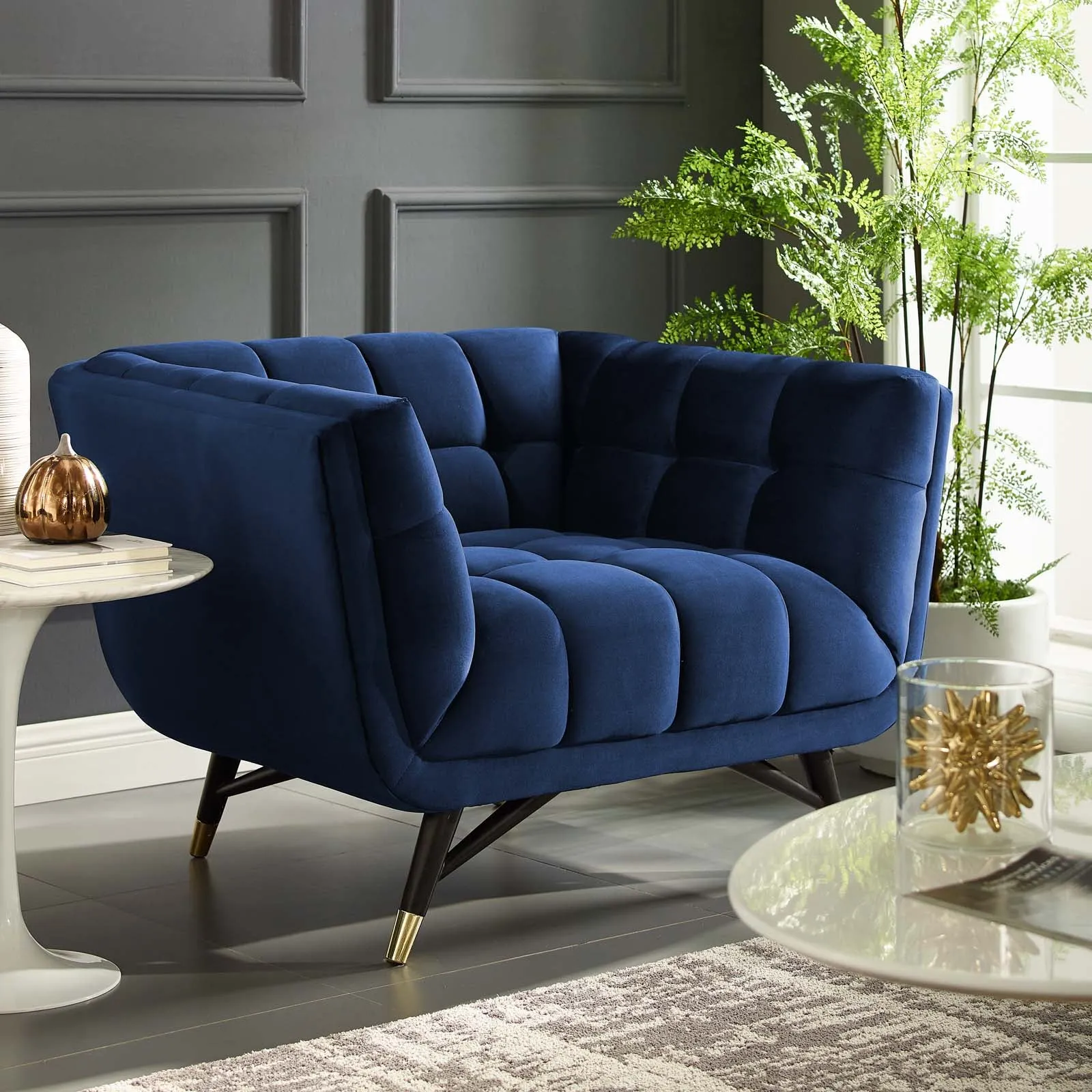 Adept Upholstered Velvet Armchair