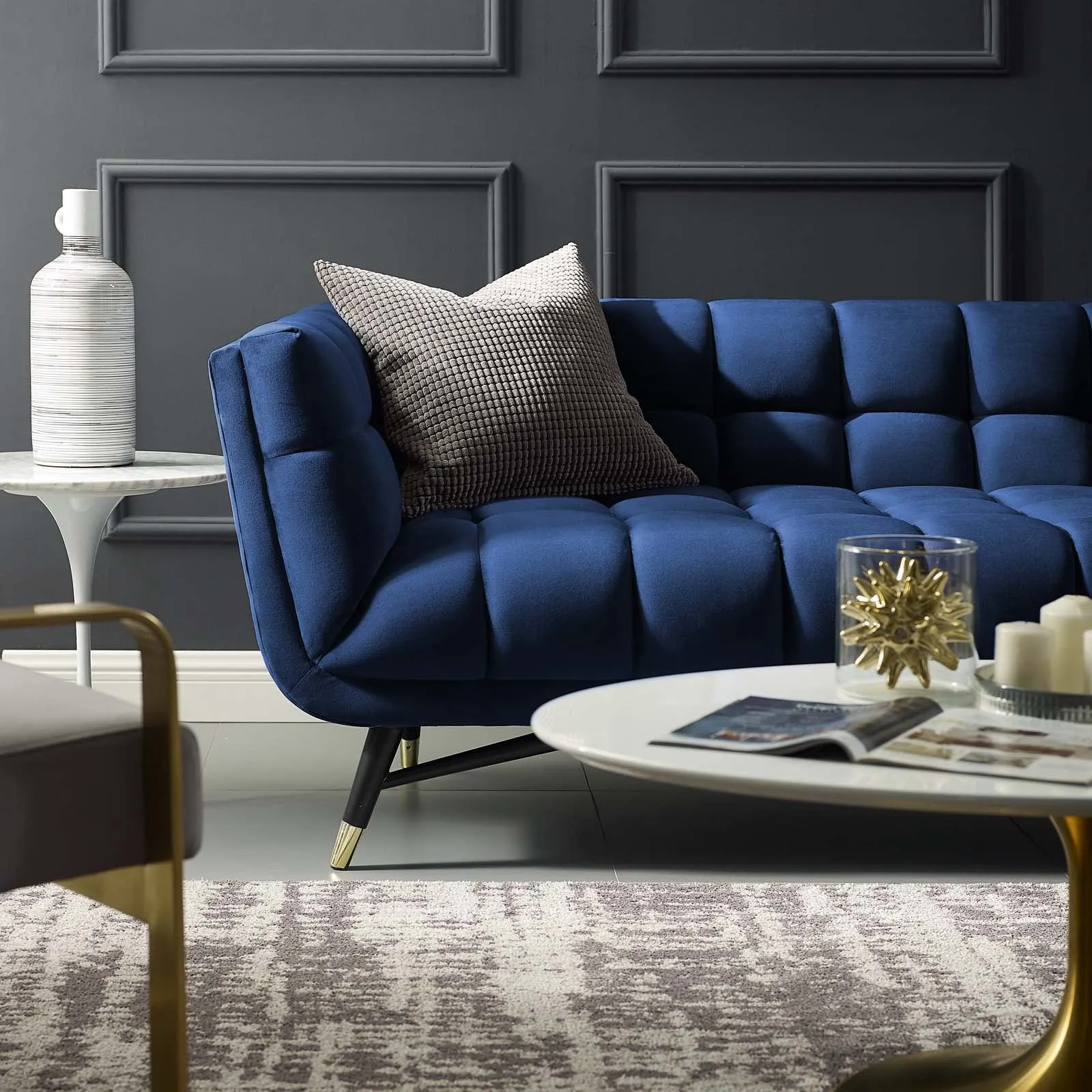 Adept Upholstered Velvet Sofa