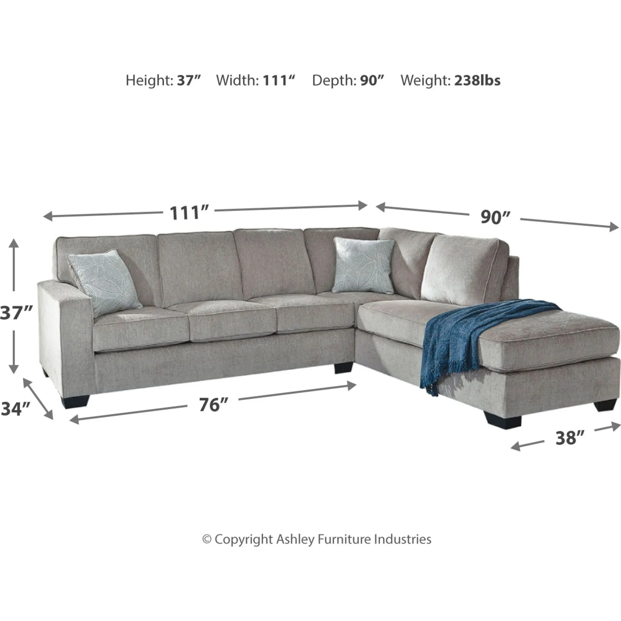 Altari 2 Piece Sectional Sleeper