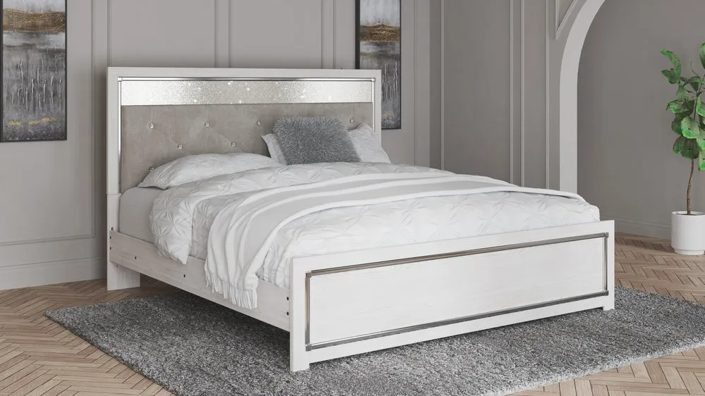 Altyra Gray/White King Panel Bed