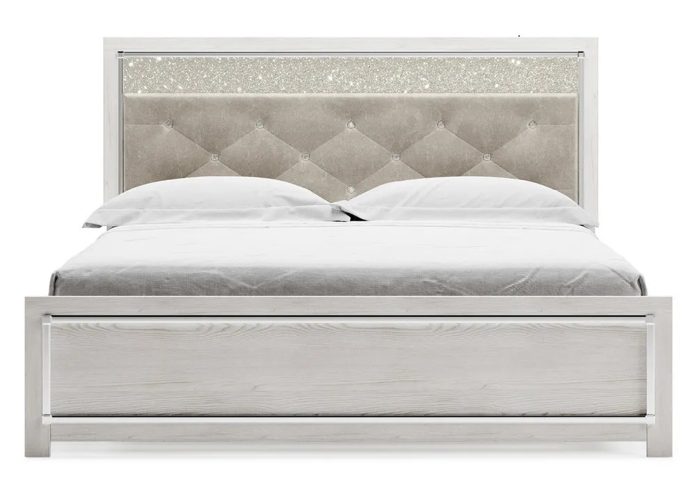 Altyra Gray/White King Panel Bed