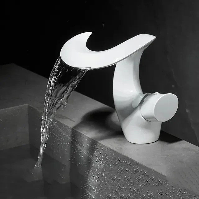 Bathroom Basin Faucet Creative Sink Mixer Tap Waterfall Basin Faucet