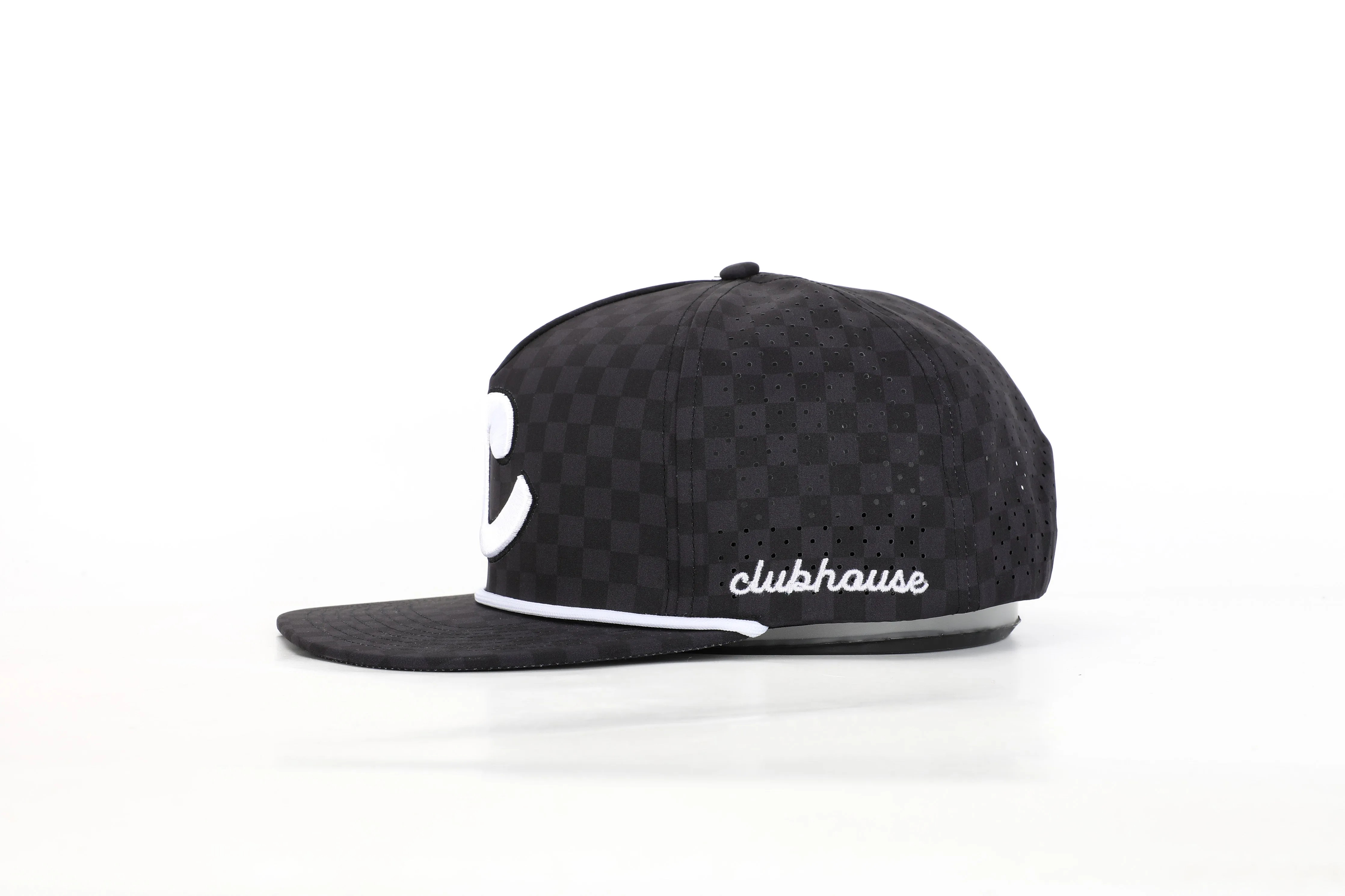 Checkered Rope Golf Hat | Black