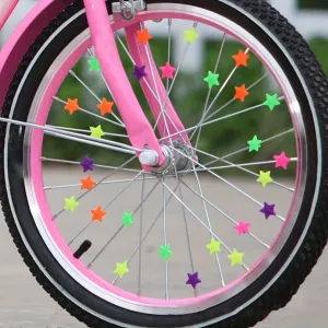 Colorful StarShaped Spoke Beads for Bicycle Decoration  Set of 36