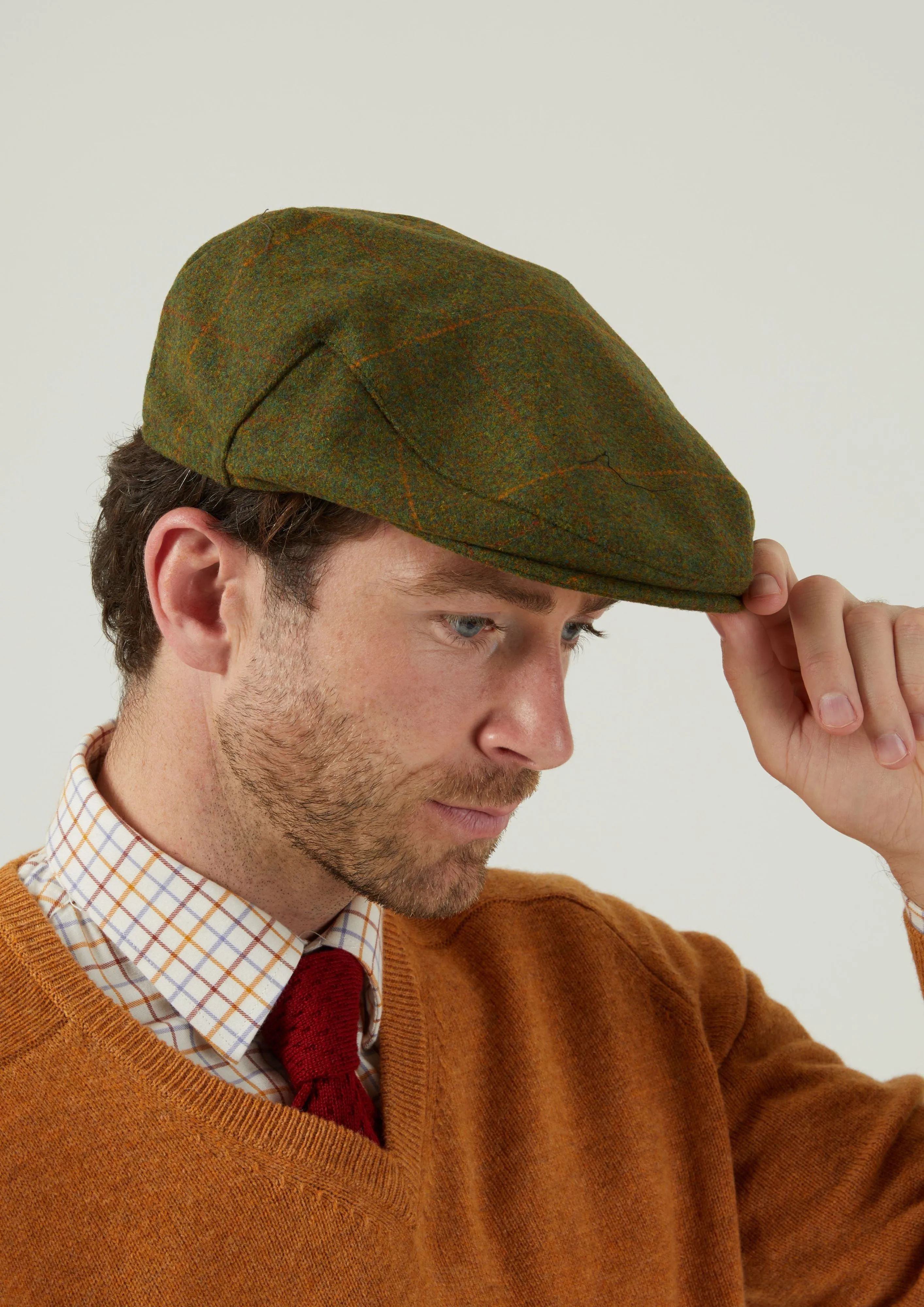 Combrook Men's Tweed Flat Cap In Maple