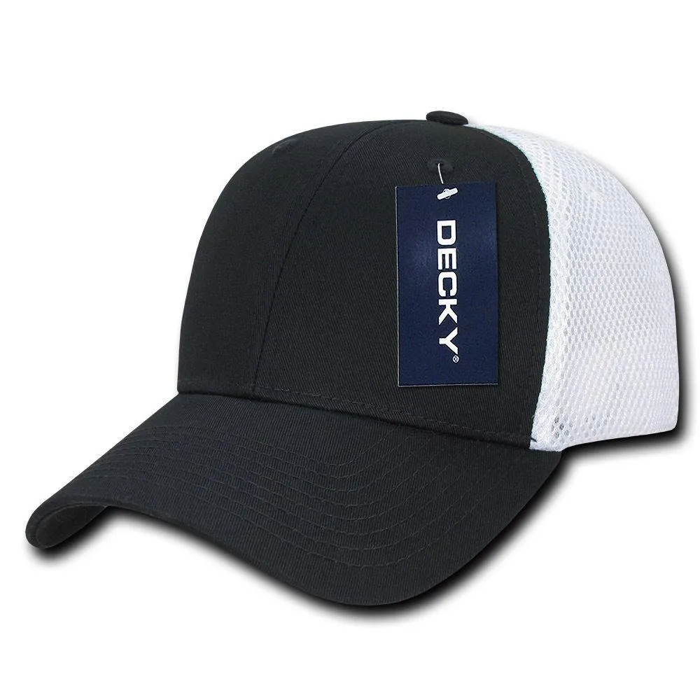 Decky Classic 6 Panel Low Crown Air Mesh Curved Bill Baseball Trucker Caps Hats