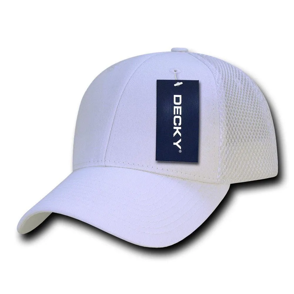 Decky Classic 6 Panel Low Crown Air Mesh Curved Bill Baseball Trucker Caps Hats