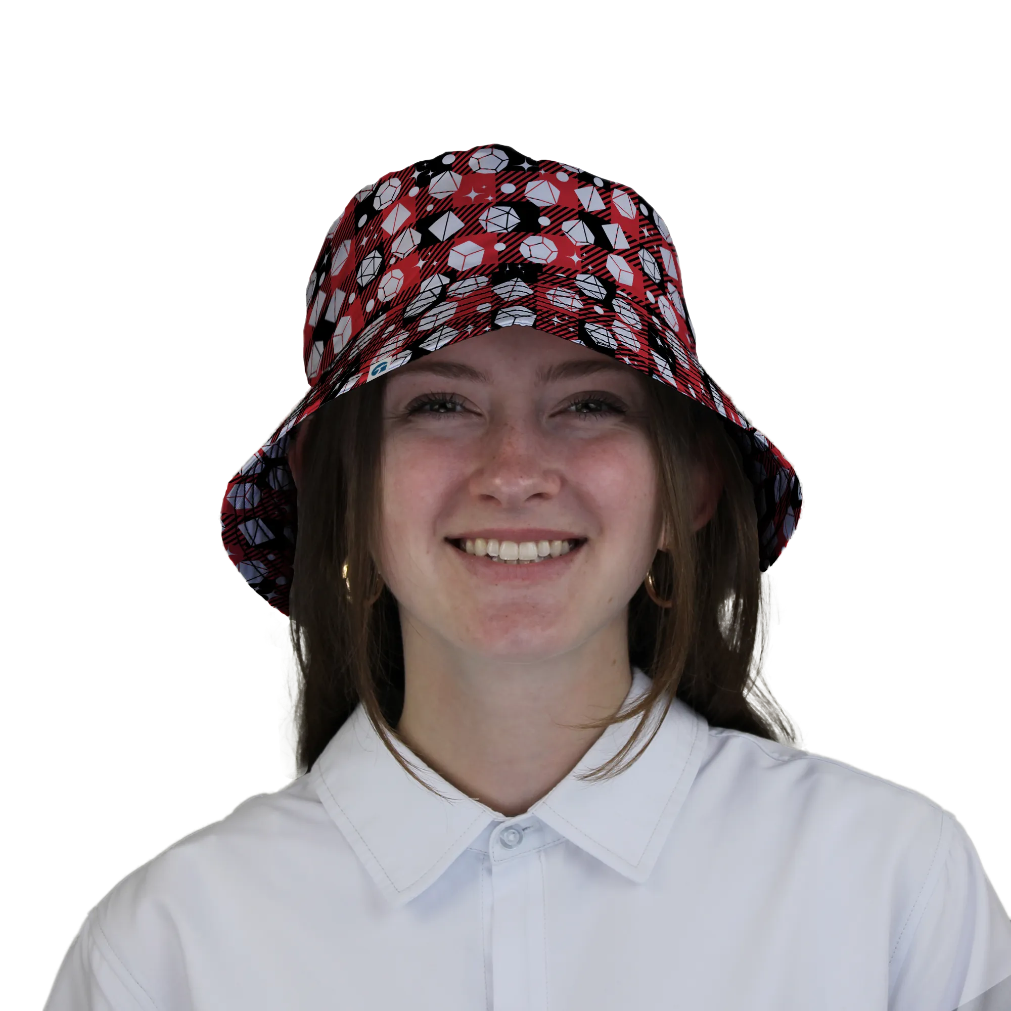 Dnd Christmas Red Plaid Bucket Hat