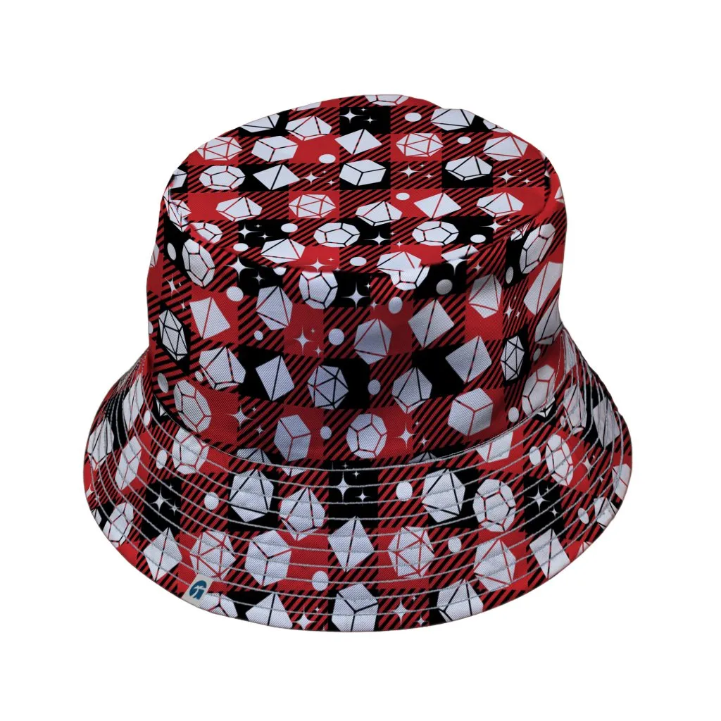 Dnd Christmas Red Plaid Bucket Hat