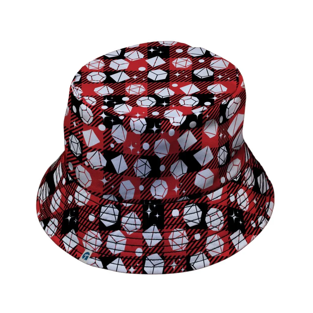 Dnd Christmas Red Plaid Bucket Hat