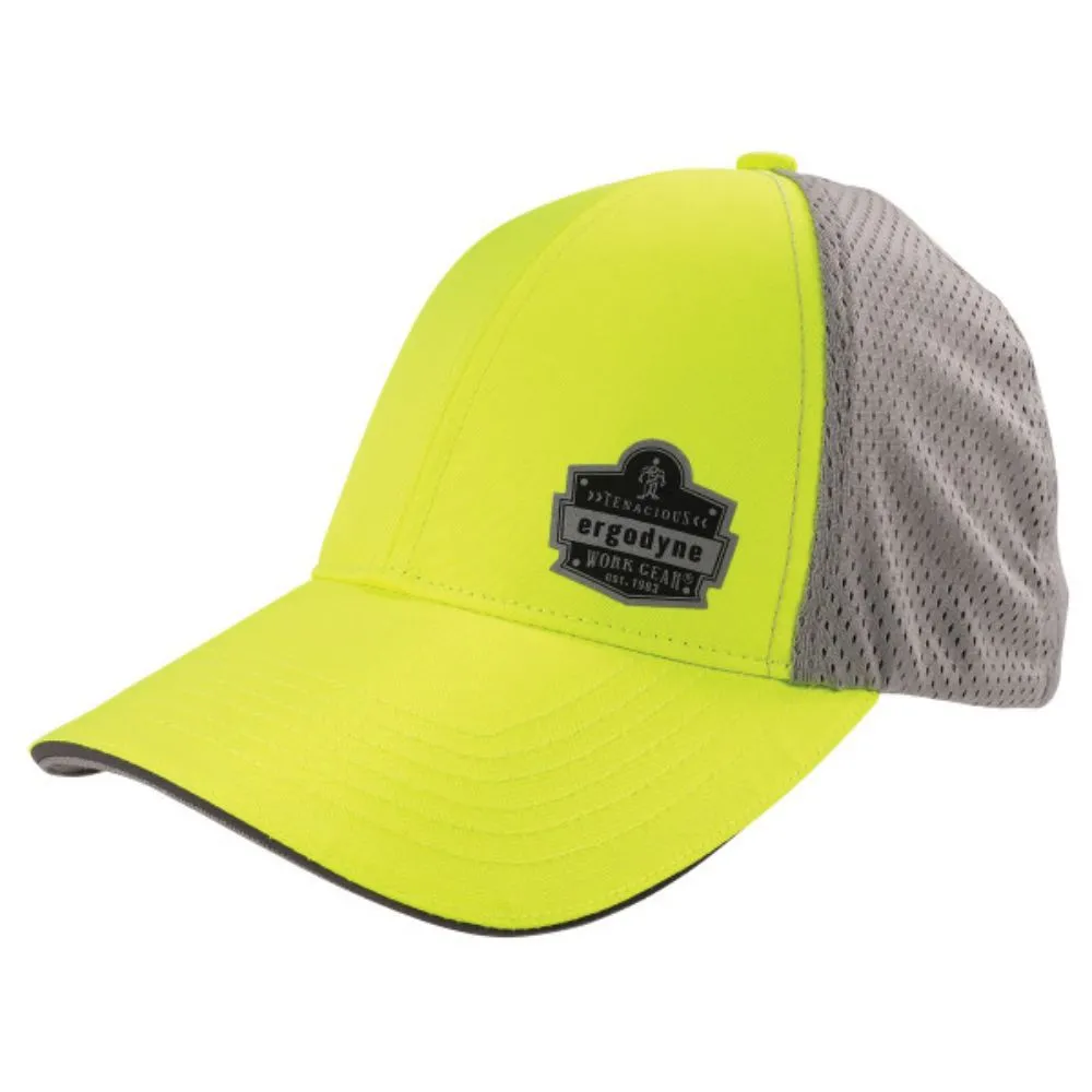 Ergodyne 23242 #8931 L/XL Hi-Vis Lime - Ergodyne Logo Reflective Stretch-Fit Hat