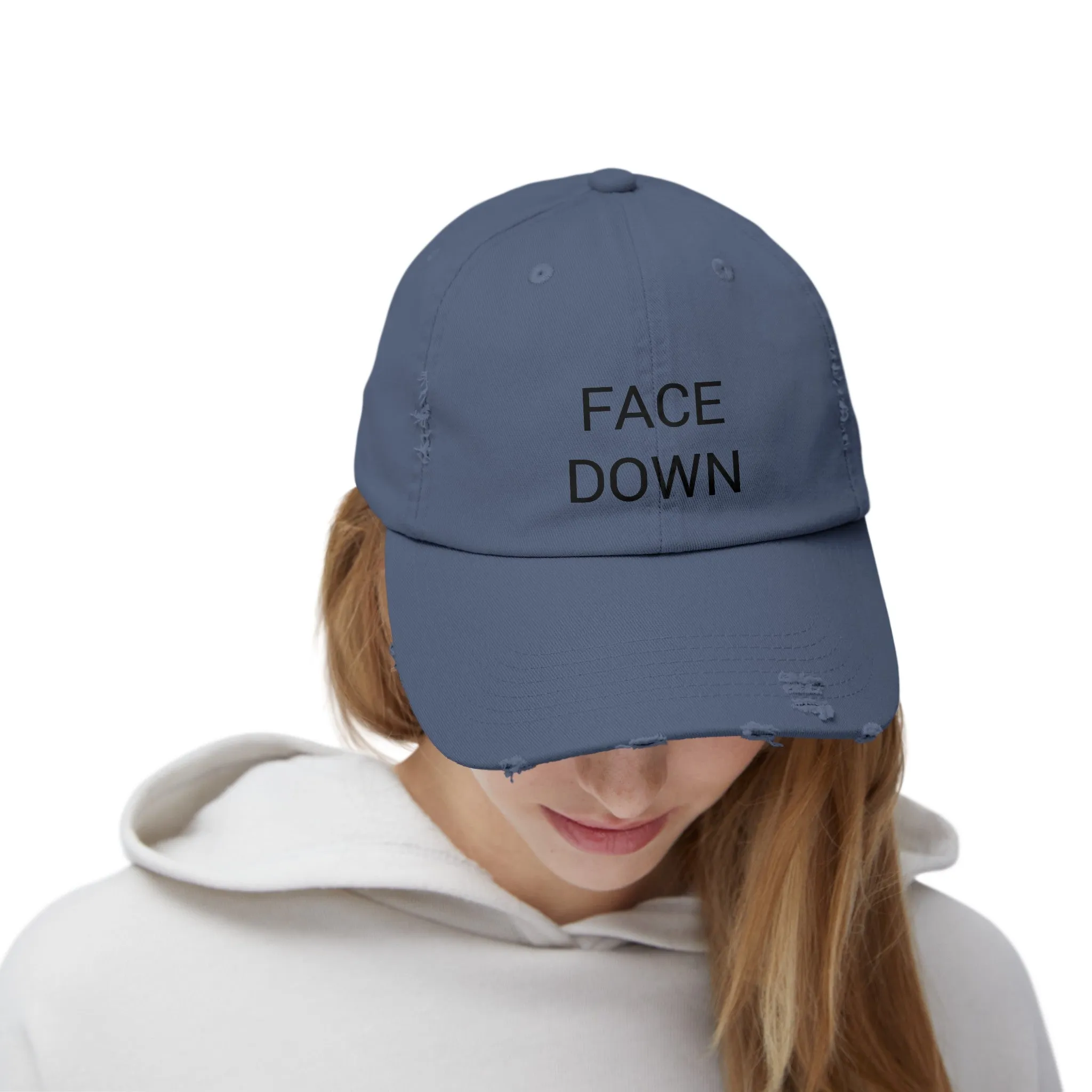 FACE DOWN Distressed Cap in 6 colors