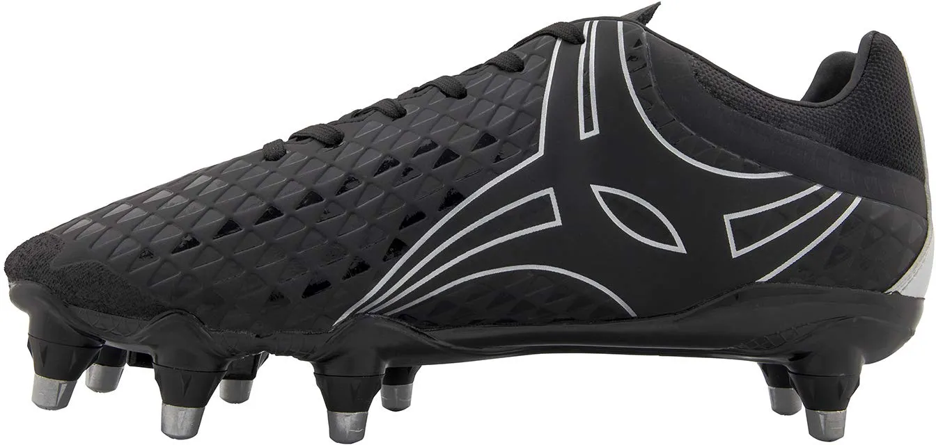 Gilbert Kaizen 2.0 Power 8S SG Rugby Boots, Black