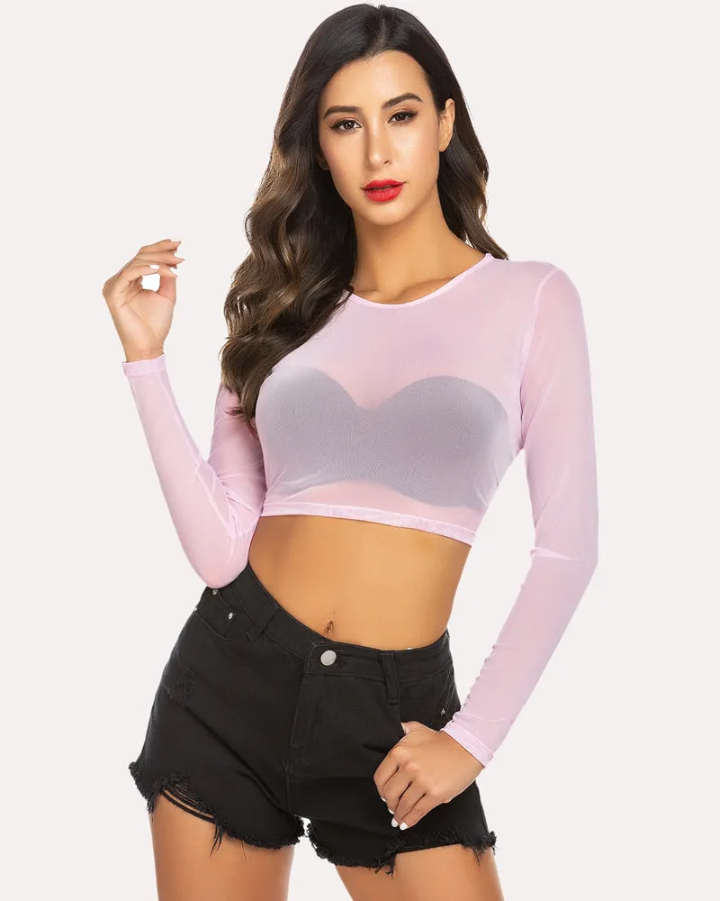 Halloween Mesh Sheer Crop Top