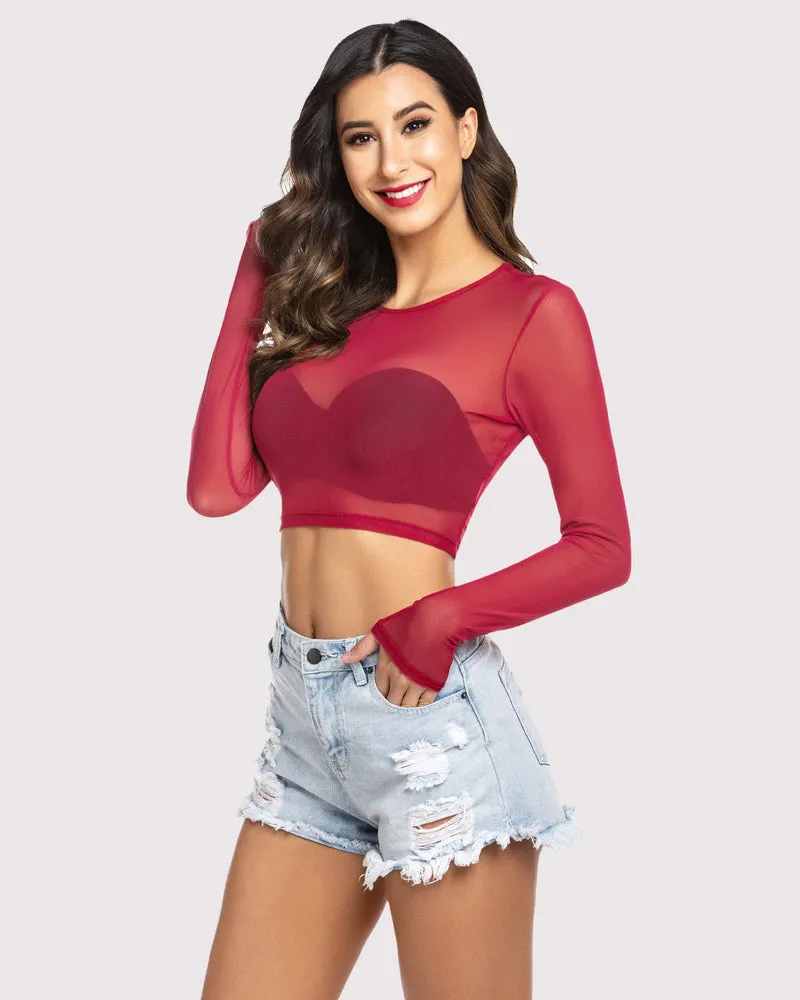 Halloween Mesh Sheer Crop Top