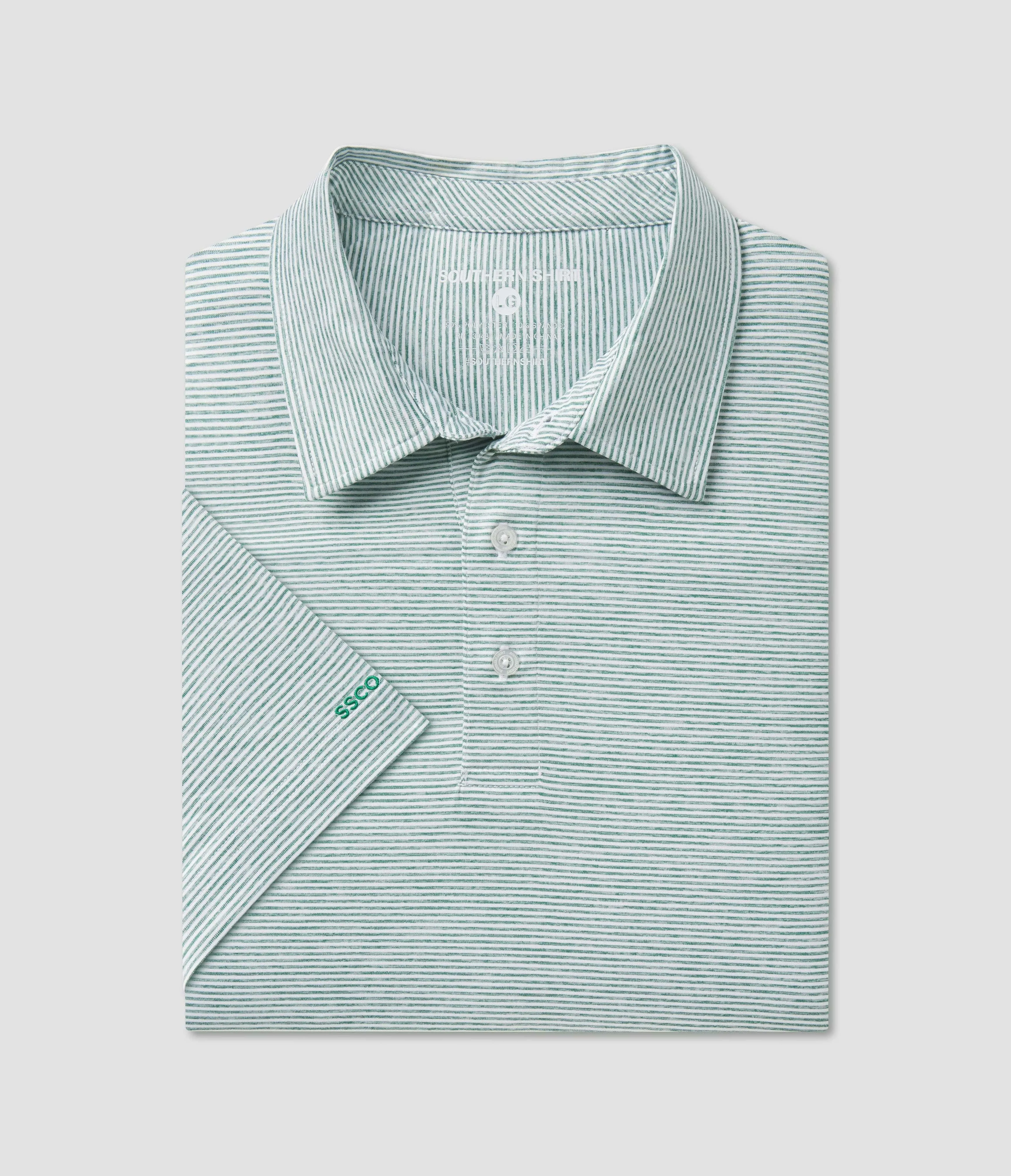 Heather Madison Stripe Polo - Evergreen