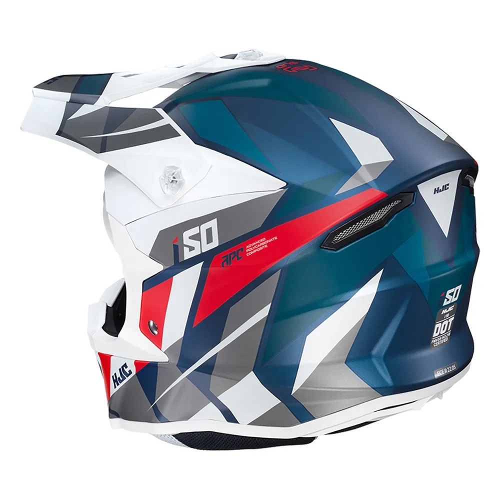 HJC I50 Vanish MC21SF White Blue Red Mx Enduro Motorbike Helmet