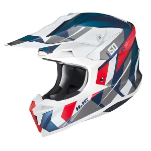 HJC I50 Vanish MC21SF White Blue Red Mx Enduro Motorbike Helmet