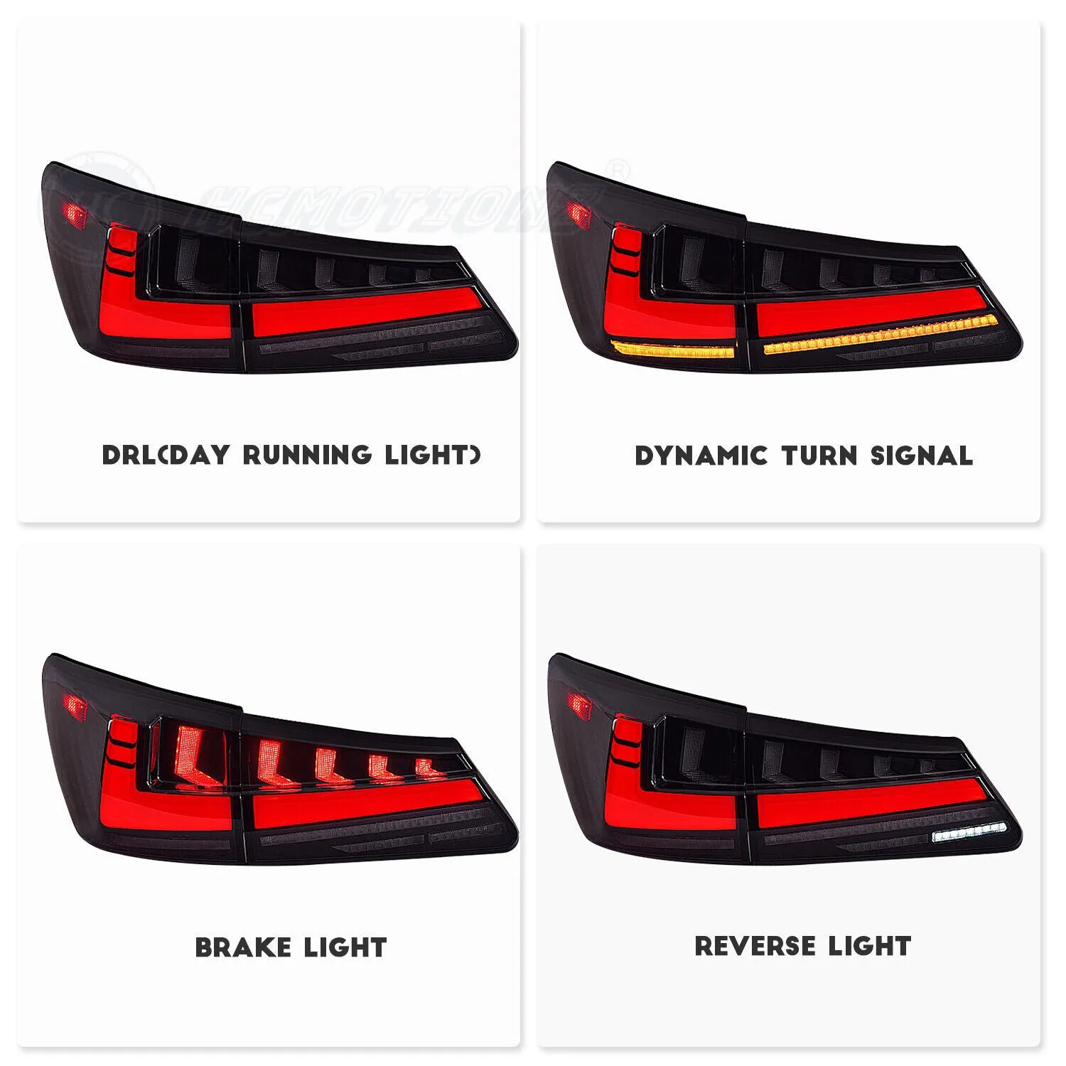 Lexus IS250 IS350 ISF 2006-2013 RGB V2 Taillights Color Changing App Controlled