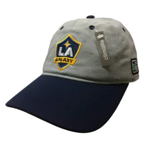 Los Angeles Galaxy Adidas Climalite Gray Adj Relaxed Slouch Strapback Hat Cap