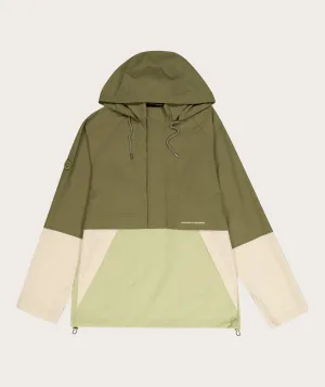 Mens Anorak - Green Colour block