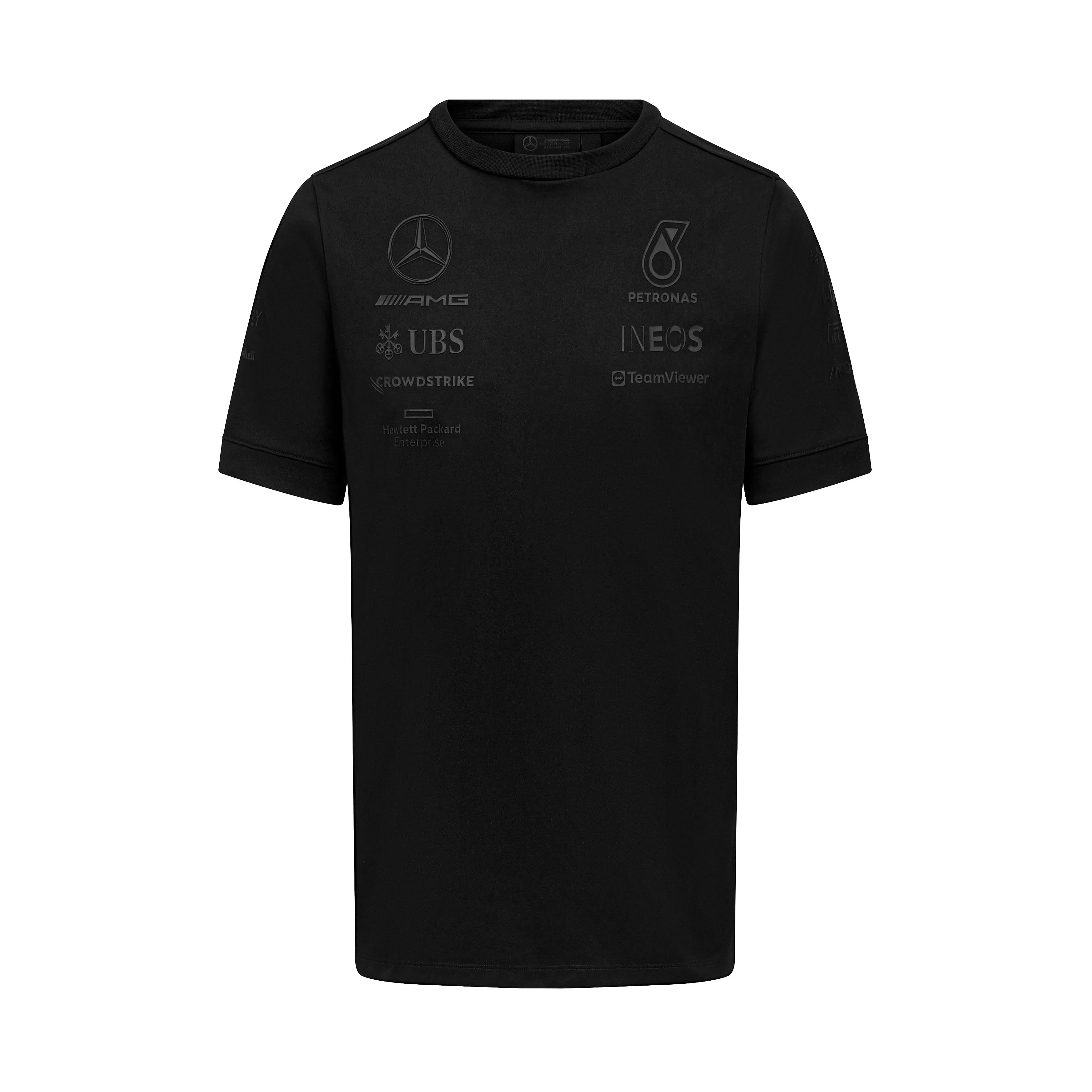 Mercedes Benz AMG Petronas F1 2023 Men's Team Stealth T-Shirt -Black/White/Green