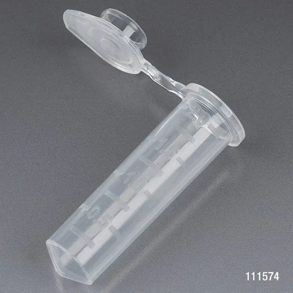 Microcentrifuge Tube with Attached Snap Cap and Certified: Rnase, Dnase and Pyrogen Free, 500/Stand Up Zip Lock Bag