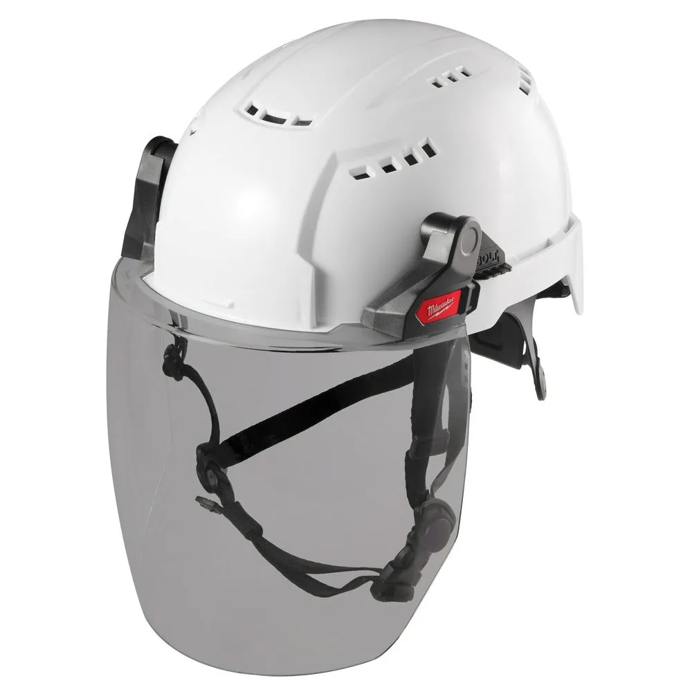 Milwaukee 48-73-1426 BOLT Full Face Shield - Gray Dual Coat Lens (Compatible with Milwaukee Safety Helmet [No Brim])