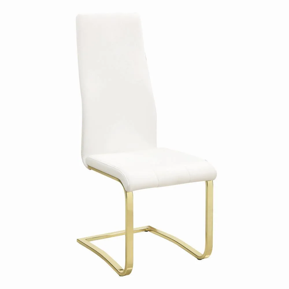 Montclair Side Chairs White and Rustic Brass (Set of 4)