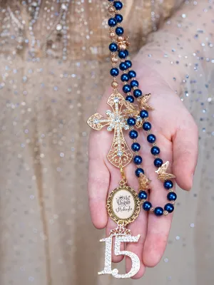 Navy Blue Quinceanera Rosary