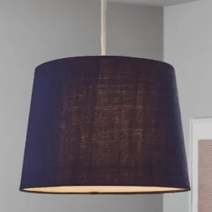 Navy Faux Silk Light Shade 30cm