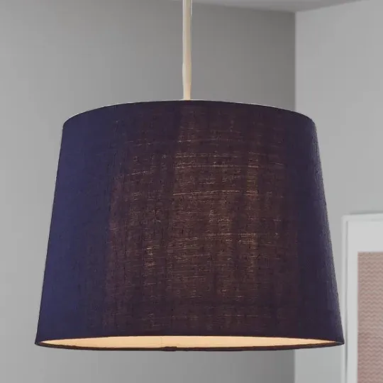 Navy Faux Silk Light Shade 30cm