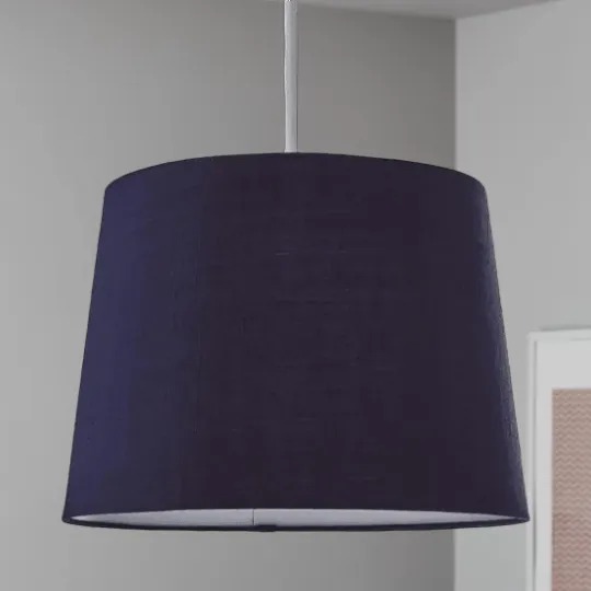 Navy Faux Silk Light Shade 30cm