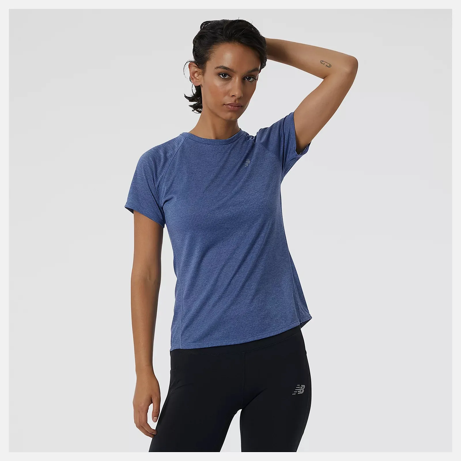 New Balance | Impact Run Short Sleeve | Women's | Night Sky Heather