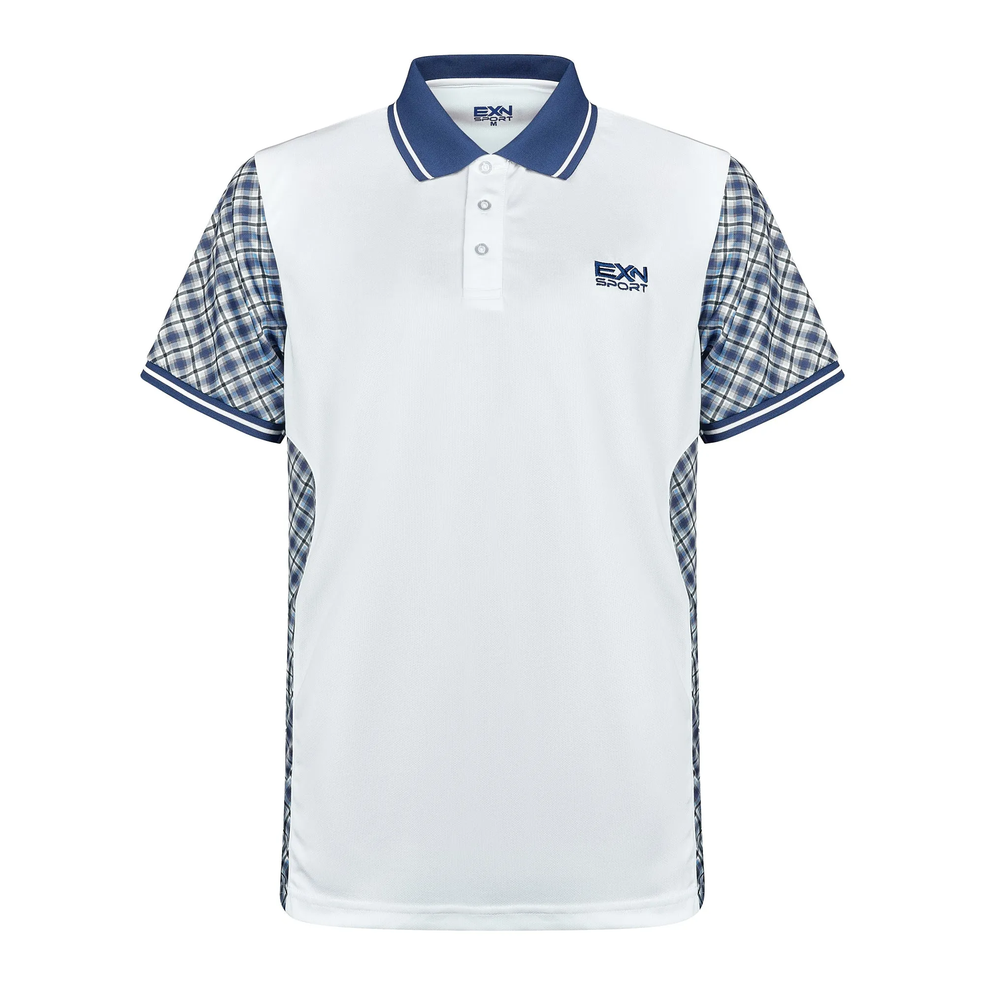 NEW - EXN Sport Tartan Performance Polo Navy