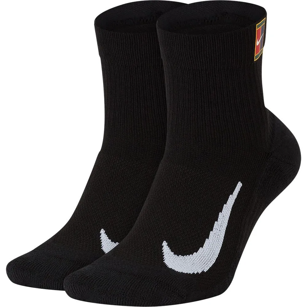 Nike Multiplier Max Ankle 2 Pack Socks - Black