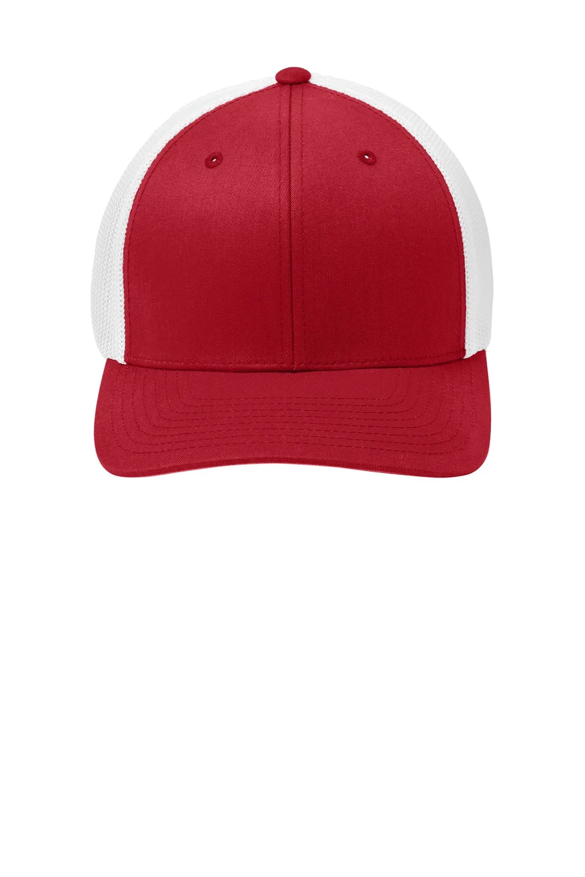 Port Authority Flexfit Mesh Back Branded Caps, True Red/ White