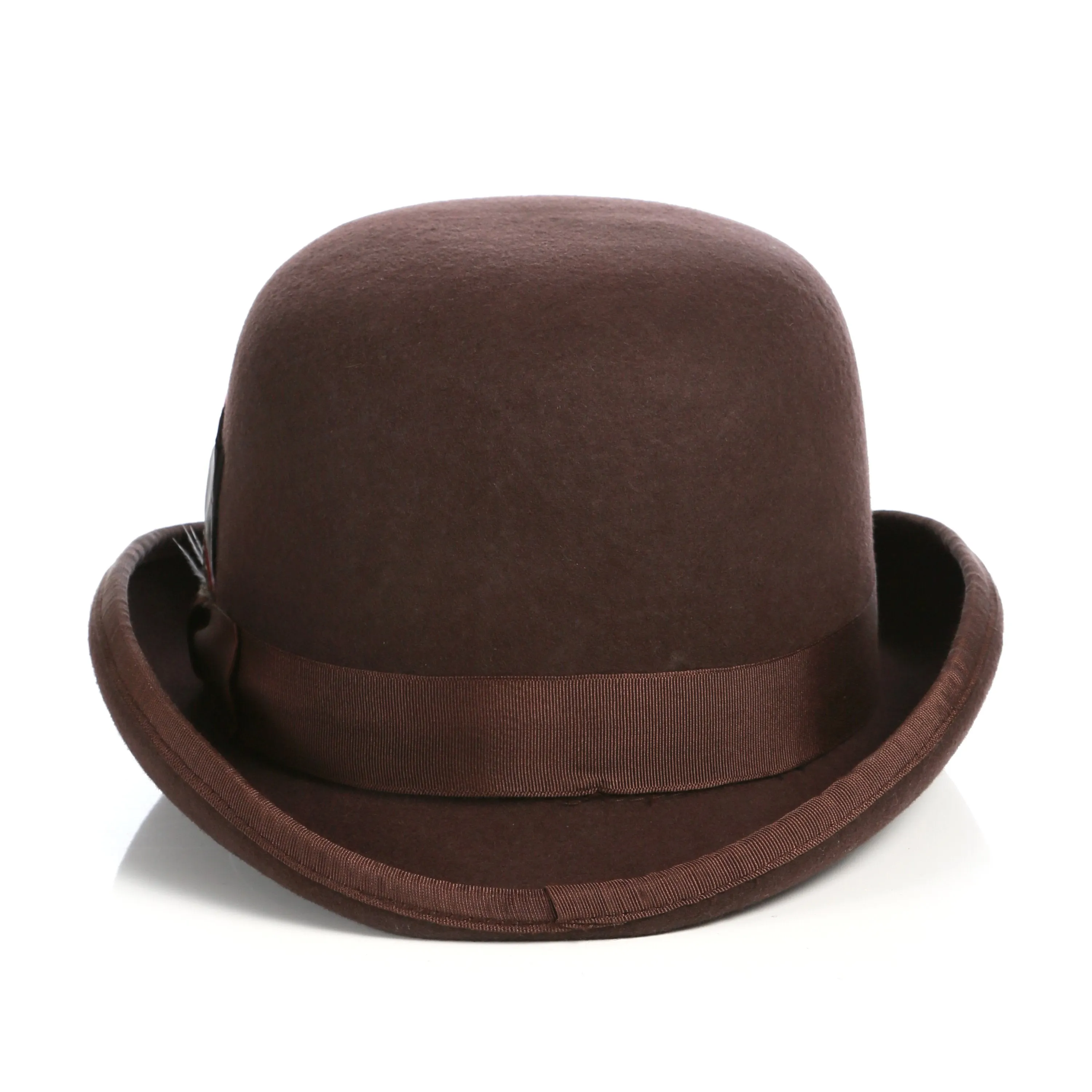 Premium Wool Chocolate Brown Derby Bowler Hat