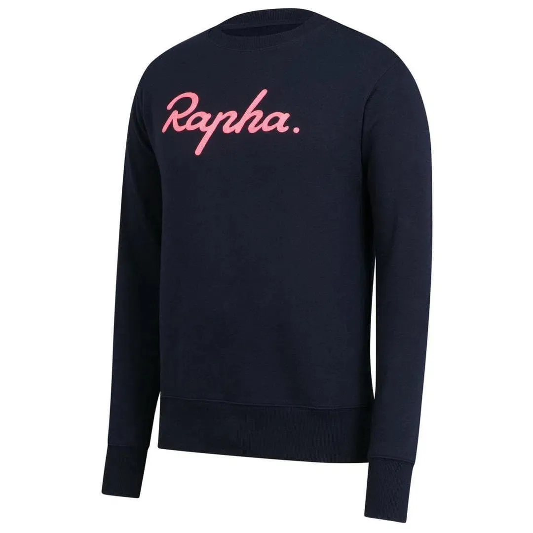 RAPHA Logo Sweatshirt AW23 - DNP Dark Navy/High-Vis Pink