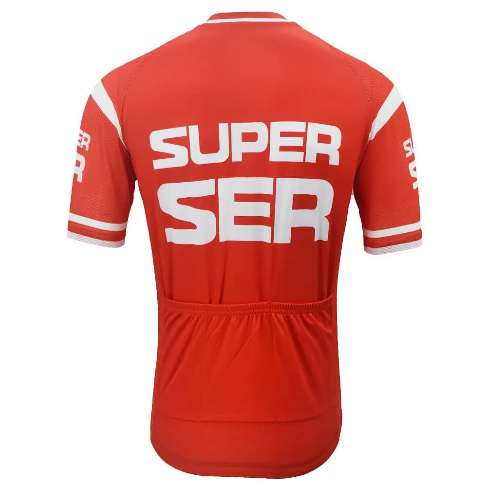 Retro Super Ser Cycling Jersey - Red