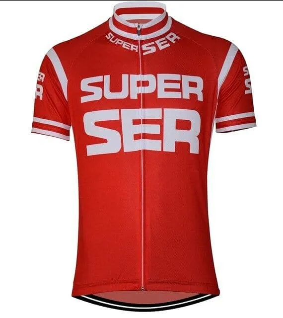 Retro Super Ser Cycling Jersey - Red