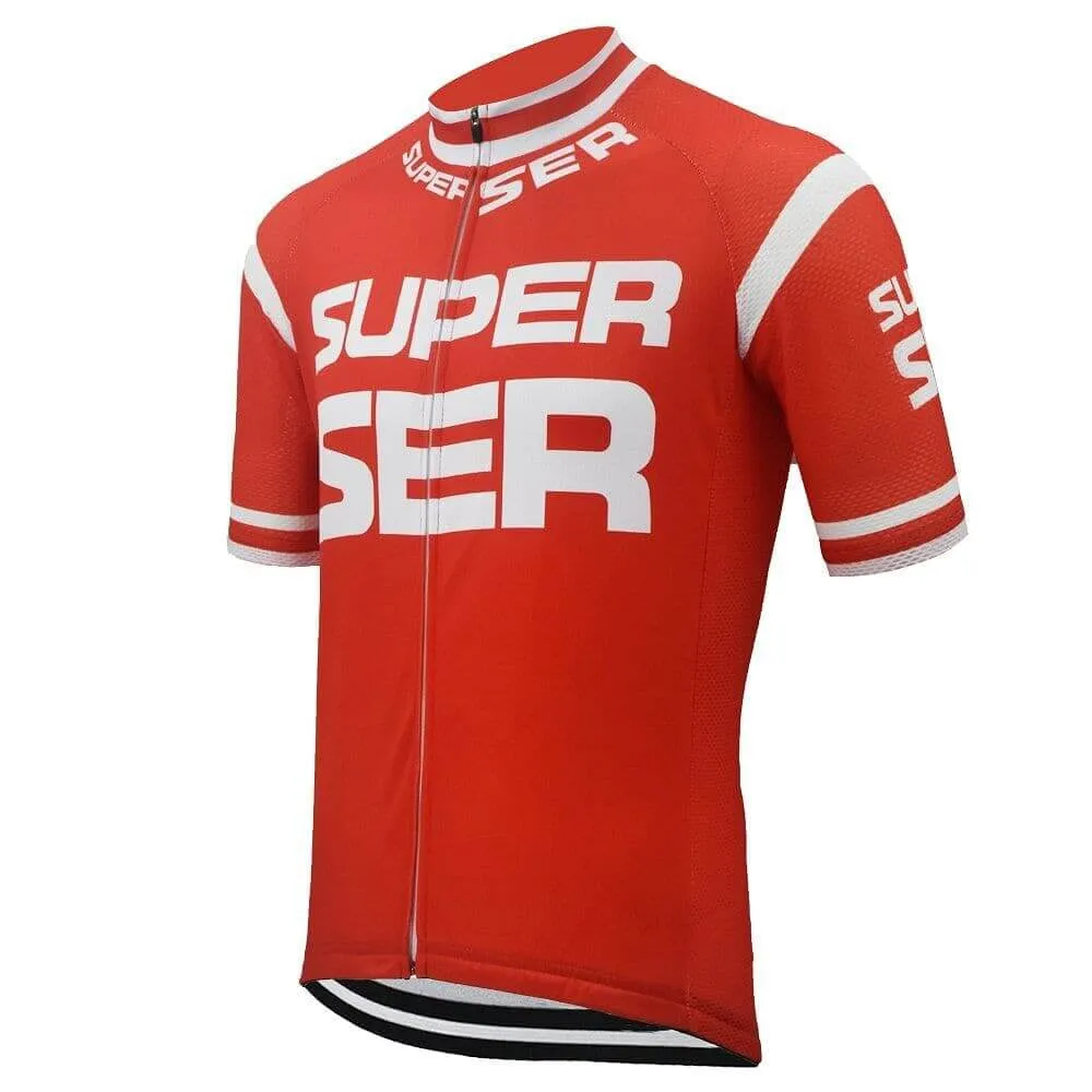 Retro Super Ser Cycling Jersey - Red