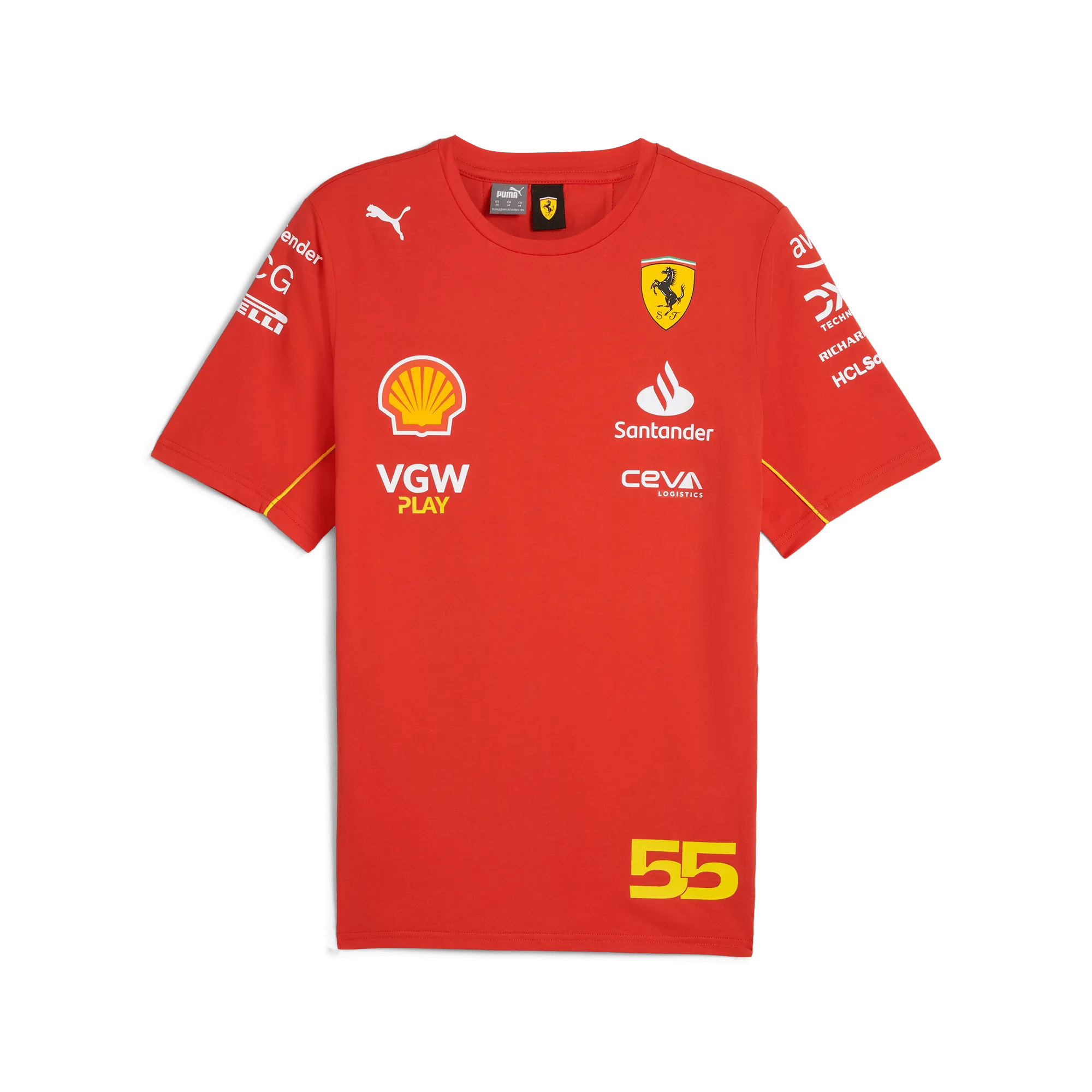 Scuderia Ferrari F1 2024 Men's Carlos Sainz Team T-Shirt - Red