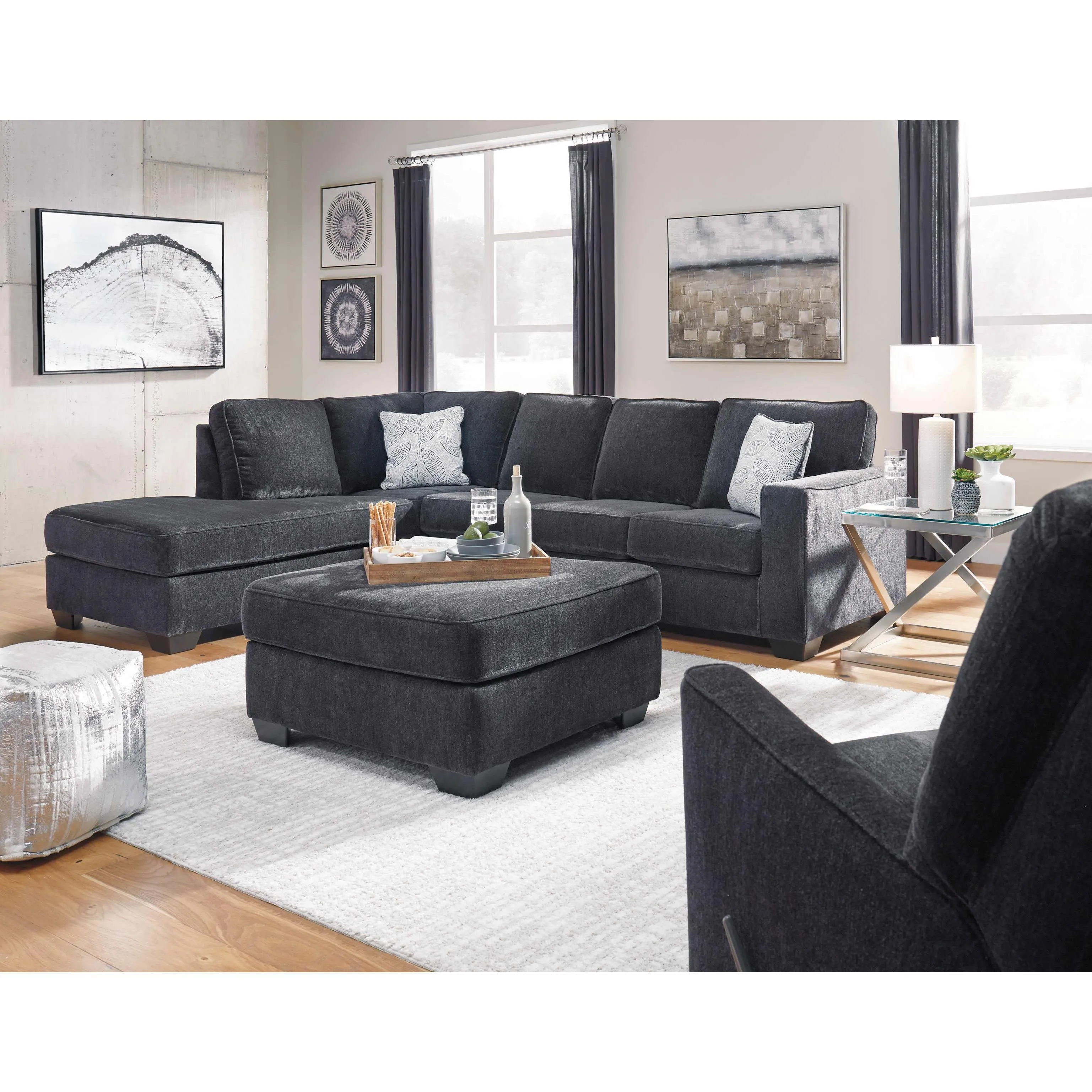 Signature Design by Ashley Altari Fabric Full Sleeper Sectional 8721316/8721383