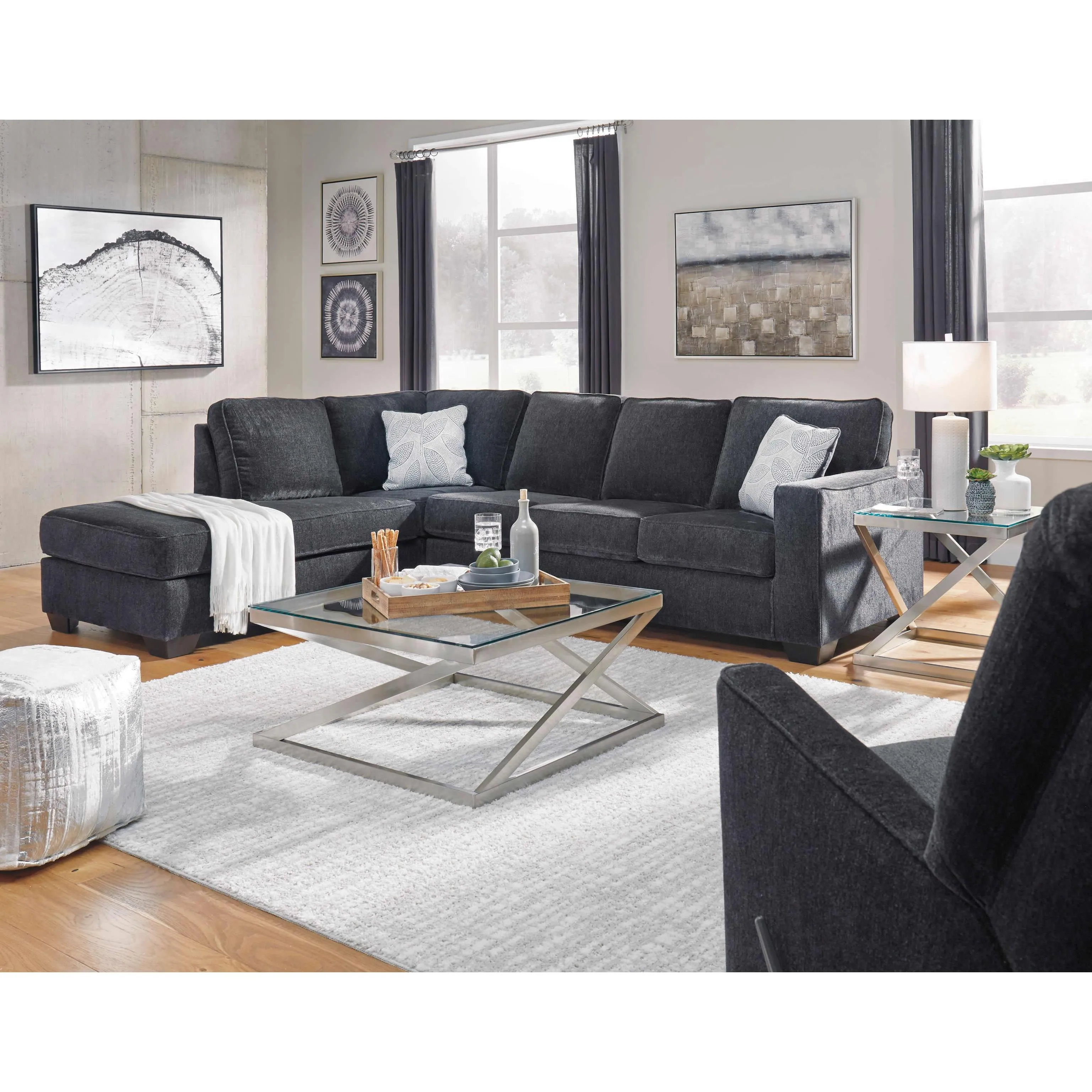 Signature Design by Ashley Altari Fabric Full Sleeper Sectional 8721316/8721383