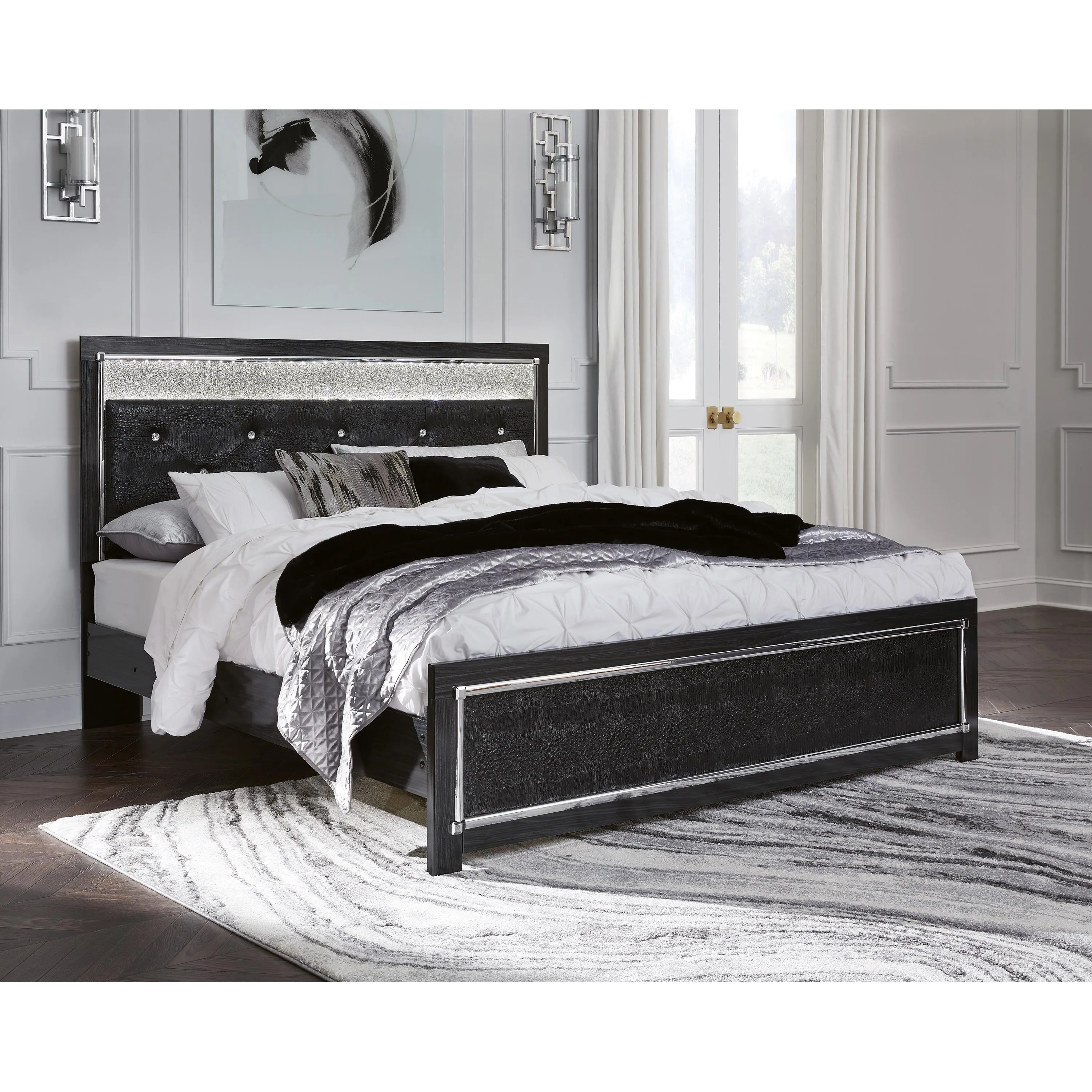 Signature Design by Ashley Kaydell King Upholstered Panel Bed B1420-158/B1420-56/B1420-97